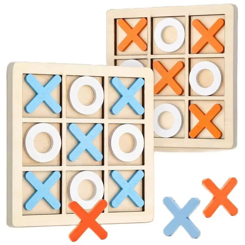 Wooden Chess Toys for Children'S Puzzle Game XO Double Play Parent-Child Interaction Recommends Traditional Desktop Chess Gift