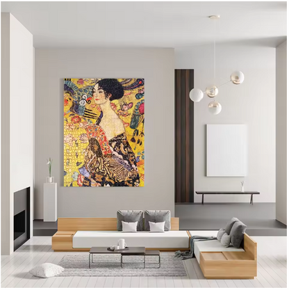 Gustav Klimt's Art in a Puzzle – Woman with a Fan